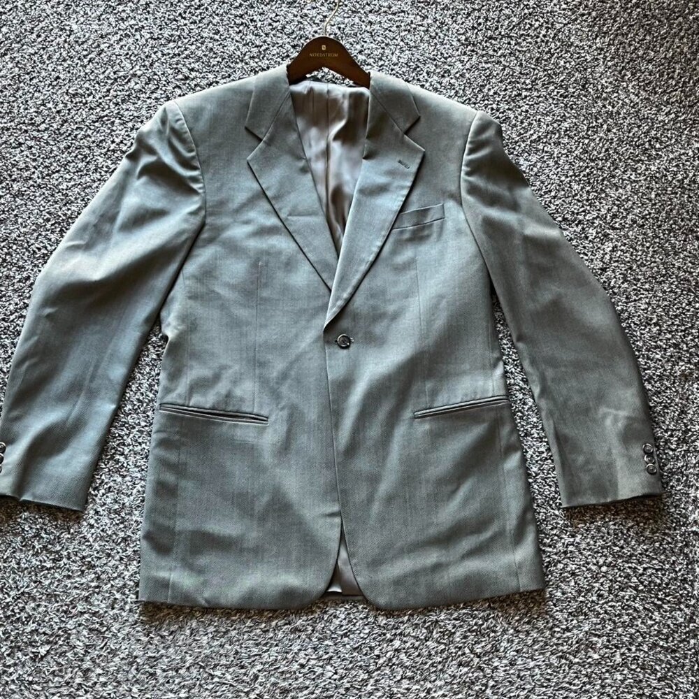 Monsieur By Givenchy Suite Jacket Men 40 Gray Green Designer Business Profession
